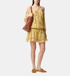 Mini-robe ajourée à épaules dénudées Pinko