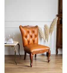 Fauteuil en cuir Ernest N°580- Produit chiné Debongout