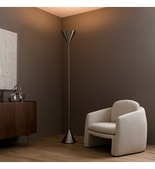 Lampadaire double cône, nickel brossé AM.PM