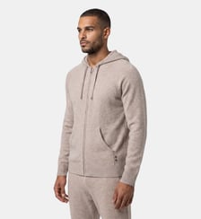 Sweat à capuche zippé en cachemire Ron Dorff