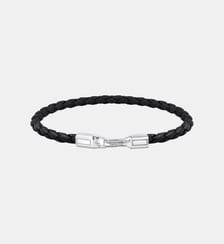 Bracelet fin noir et argent en cuir Thomas Sabo