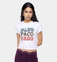 T-shirt imprimé Paco en coton Rabanne