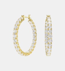Anneaux d'oreilles Matrix, Doré à l’or 18 carats (750/1000) Swarovski