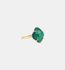 Bague, agate verte, or jaune Morganne Bello