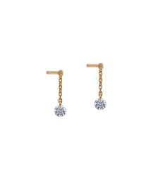 Mini Pendants d'oreilles 360° - 2 diamants, poids total 0,20ct approx. -Or rose 750‰ La Brune & La Blonde