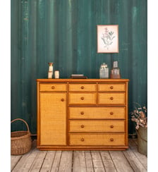 Commode en rotin Garance N°704- Produit chiné Debongout