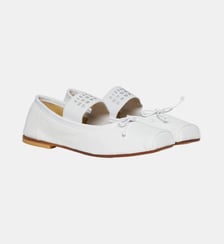 Ballerines classiques en cuir avec Numeric logo MM6 Maison Margiela