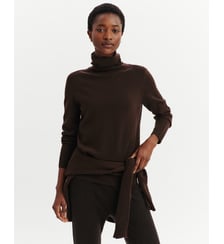 Pull droit col roulé en cachemire 2 fils Bompard