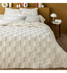 Dessus de lit coton tufté motif damier La Redoute Interieurs