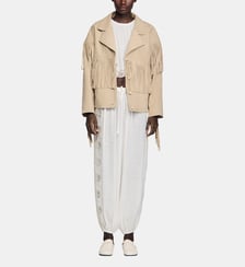 Blouson cuir suède à franges Sandro