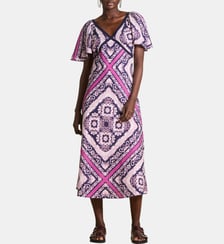 Robe longue à imprimé foulard en coton La Fée Maraboutée