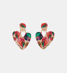 Boucles d'oreilles cœurs Balagane imprimé feuilles Balaboosté