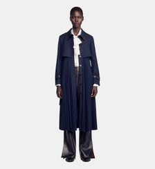 Trench avec col en cuir plissé Sandro