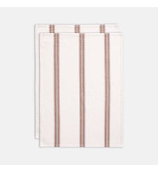 Lot de 2 torchons rayés, en coton lavé La Redoute Interieurs