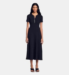 Robe longue en maille côtelée Sandro