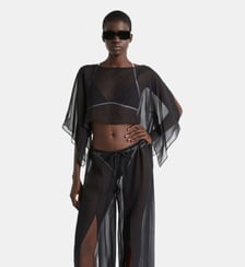 Top de plage Monogramme en mousseline Balmain