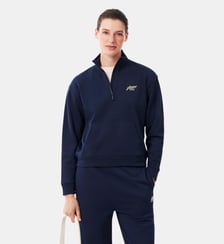 Sweatshirt col montant zippé molleton badge Lacoste