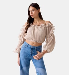 Top à volant signature Guess