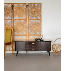 Enfilade au bois plaqué noir Margaret N°465- Produit chiné Debongout