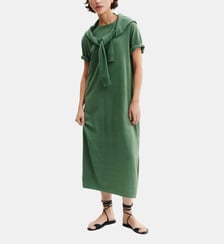 Robe t-shirt mi-longue droite en coton mélangé Bompard