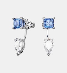 Boucles d’oreilles transformables Mesmera, Tailles diverses, Amovible, Métal rhodié Swarovski
