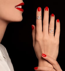 Bague Double Hula Hoop - 2 diamants - poids total 0,20ct approx. - or 18kt La Brune & La Blonde
