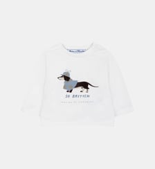 T-shirt -  horizon coton imprimé british dogs Tartine Et Chocolat