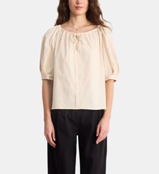Blouse encolure élastiquée en coton - CERISE Pablo