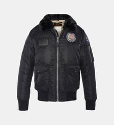 Blouson bomber badgé en nylon recyclé Schott