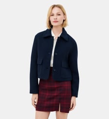 Veste vibrante2 100% laine - Motif uni - Coupe droite Caroll