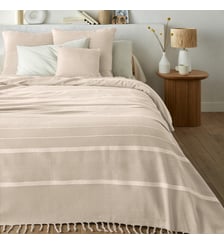 Dessus de lit frangé rayé coton, Nedo La Redoute Interieurs