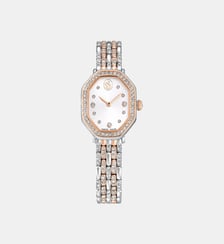 Montre Dextera octagon, Fabriqué en Suisse, Bracelet en métal, Finition or rose Swarovski