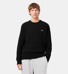 Pull torsadé en laine col rond Lacoste