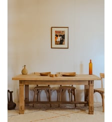 Table à manger de ferme en bois Romy N°1311- Produit chiné Debongout
