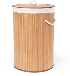 Panier à linge Rond pliable Bambou Naturel Compactor
