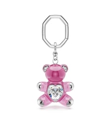 Porte-clés Teddy, Ours, Rose, Métal rhodié Swarovski