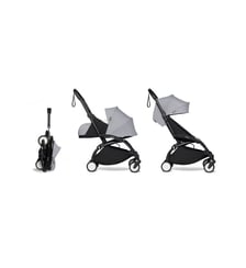 Poussette YOYO² - Pack 0+/6+ Stone - cadre noir Stokke