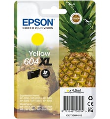 Cartouche d'encre Originale 604 XL Haute Capacité Jaune (Yellow) Série Ananas - C13T09R44010 Epson