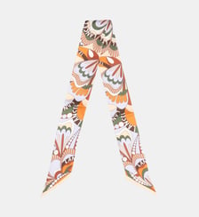 Bandeau en twill de soie à motif graphique Lancel