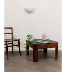 Table basse en bois et ardoise Marie-Pierre N°81- Produit chiné Debongout