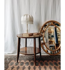 Table d'appoint ronde en bois Francine N°531- Produit chiné Debongout
