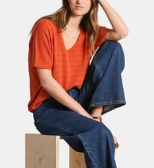Pull oversize ajouré manches courtes La Fée Maraboutée