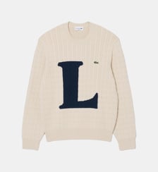 Pull maille torsadée intarsia Lacoste