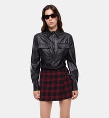 Chemise enduite façon cuir nappa Pinko