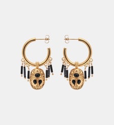 Boucles d'oreilles créoles avec pendentif scarabé et perles VALDO Hipanema
