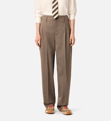 Pantalon rayé deux plis en laine AMI Paris
