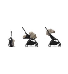 Poussette Yoyo3 - Pack 0+/6+ Taupe - cadre noir Stokke