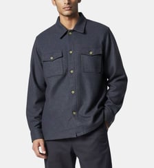 Surchemise laine melange marine coupe droite Atelier Privé