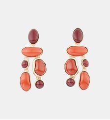 Boucles d'oreilles à cabochons bordeaux Balaboosté
