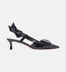 Slingbacks en cuir vernis à nœud Maje